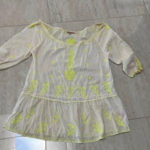 Calypso St. Barth white neon yellow cover-up